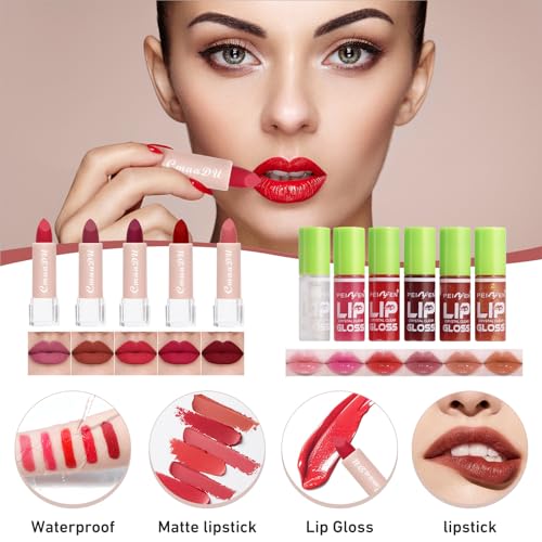 All-In-One Makeup Kit with Brushes & Travel Bag