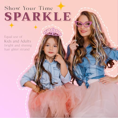 Hair Tinsel Kit 18 Colors 8600 Strands with Tools