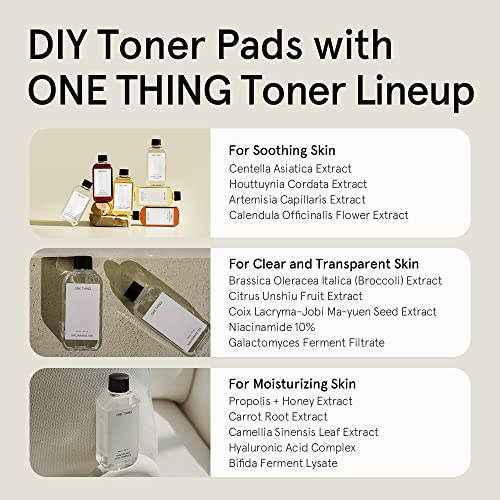 ONE THING Large DIY Toner Pads - 70 Cotton Exfoliating Rounds