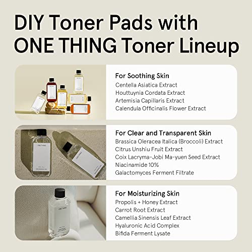 ONE THING Multi Big Pads 70 PCS | DIY Dry Toner Pads, Large Size Exfoliating Soft Lightweight Cotton Face Rounds | Daily Travel Size Refill No Lint Double Sided | Korean Skin Care