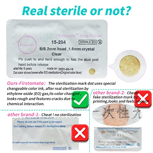 Disposable Nose Piercing Kit with Hypoallergenic Nose Studs - 2 PCS
