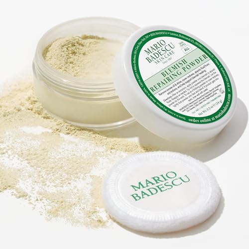 Mario Badescu Special Healing Blemish Repairing Face Powder for Oily and Troubled Skin, Reduces T-Zone Shine, Decongests Pores and Balances Excess Oil, Gentle Sulfur Powder for Skin Care