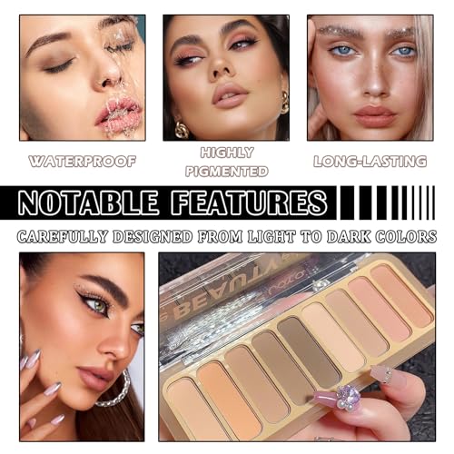 9 Colors Eyeshadow Palette,Matte Blendable Eyeshadow Makeup with Brush Make Up Gift Kit,Long Wearing Waterproof Highly Pigmented Brown Nude Smoky Brown Eye Shadow Palettes D