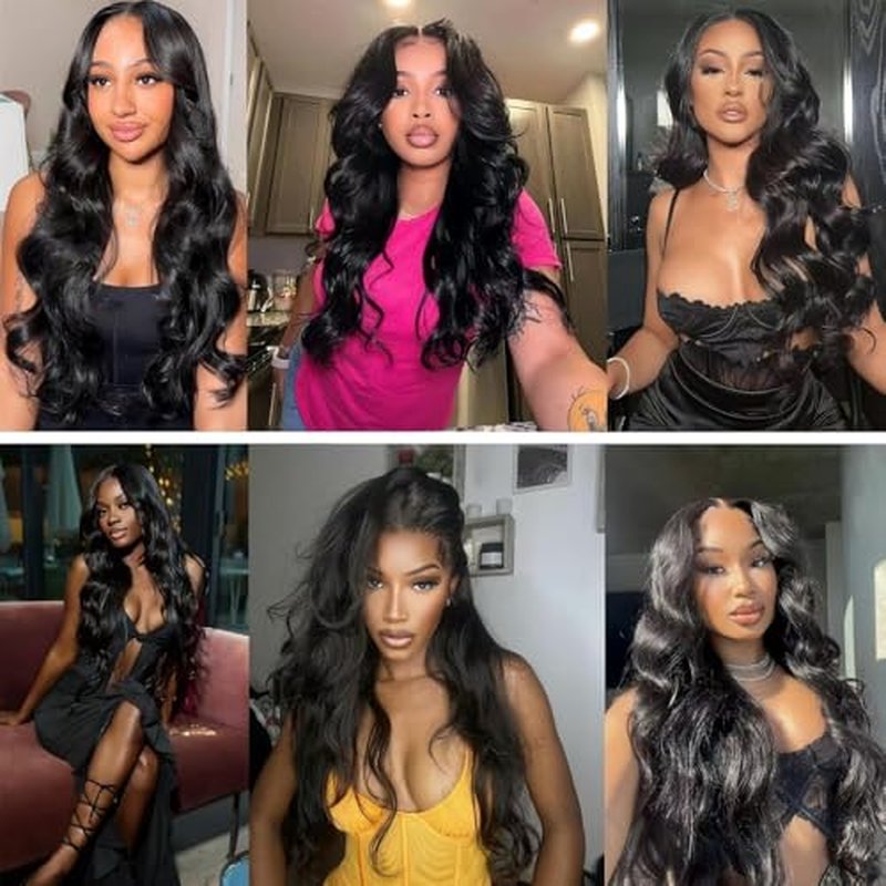 Brazilian Body Wave Hair Bundles #1B Natural Black 22-26in
