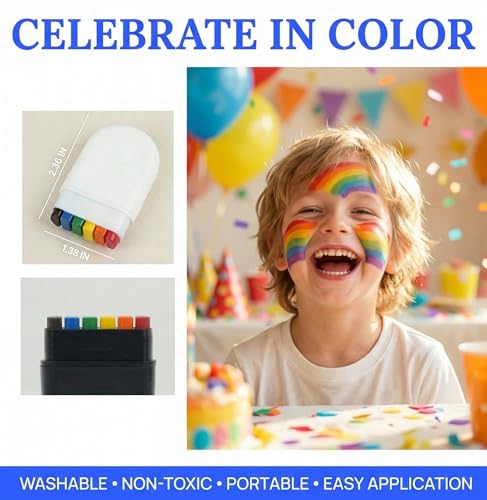 Rainbow Face Paint Sticks 2PCS - Pride Parade Makeup
