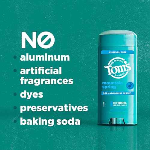 Tom¡¯s of Maine Mountain Spring Natural Deodorant for Men and Women, Aluminum Free, 3.25 oz, 2-Pack