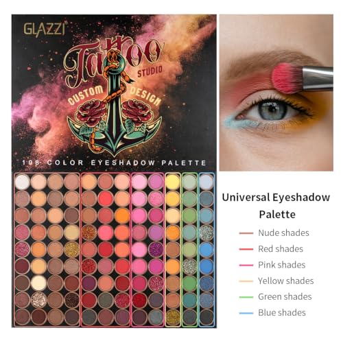 108 Color Eyeshadow Palette - Matte, Shimmer & Metallic