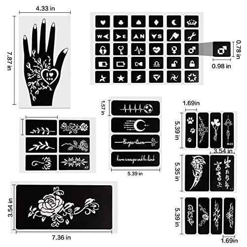 Henna Tattoo Stencil Kit - Self-Adhesive Body Art