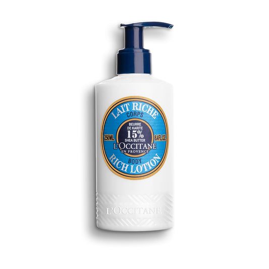 L'Occitane Moisturizing 15% Shea Butter Body Rich Lotion: Nourish and Comfort, Protect From Dryness, Sensitive-Skin and Family Friendly, 8.4 Fl Oz