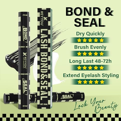 KEYYOU Lash Bond and Seal - 2-in-1 Latex-Free Glue, 10ml