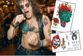 80s Heavy Metal Fake Tattoos - Knuckles, Dragon & Rose (2x A5)