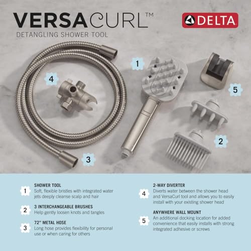 VersaCurl Detangling Shower Tool for Curly Hair with 3 Inserts