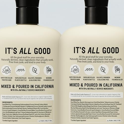 California Naturals Toasted Coconut Shampoo & Conditioner Set - Vegan, Sulfate & Paraben Free, 20 Fl Oz