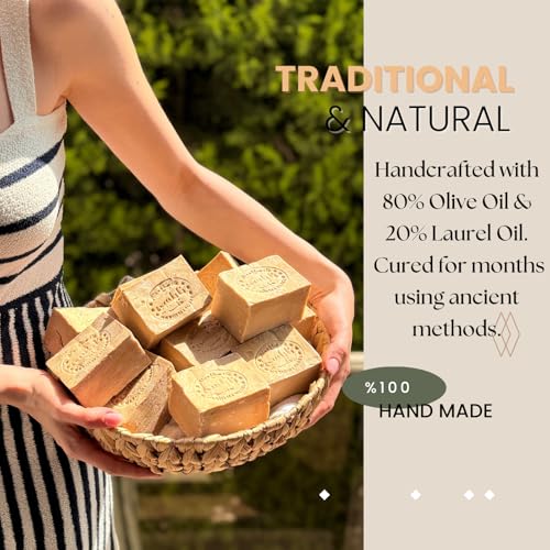 Aleppo Soap - (7 oz)%20 Laurel Oil,%80 Olive Oil, Traditional Production, Natural - Vegan ? Handmade (Pack of 1)