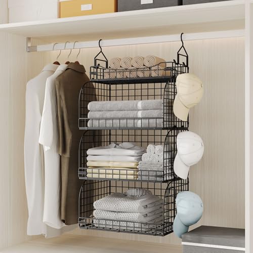 HapiRm 4-Tier Hanging Closet Organizer with Dividers