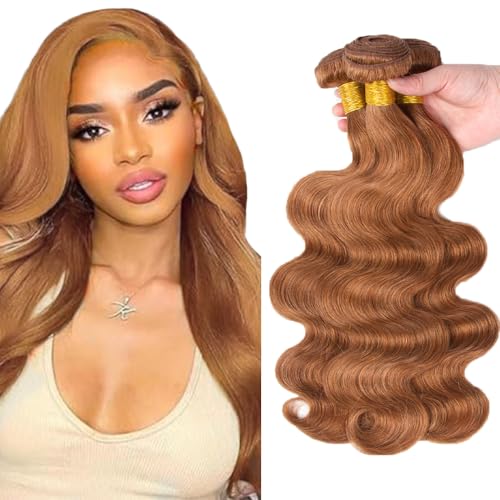 Light Brown Body Wave Hair Bundles - 100% Unprocessed Human Hair