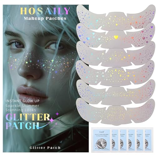 Holographic Glitter Freckles Temporary Tattoo - 6 Pack Waterproof