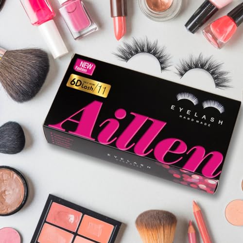 Aillen 6D False Lashes G09 Wispy Mink, Reusable Fluffy Lashes
