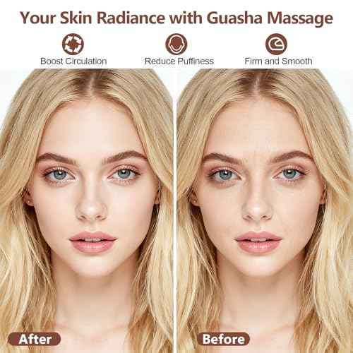 2 Pcs Stainless Steel Gua Sha Facial Tools Set, Face and Body Skin Massage, Facial Scraping Tools for Jaw Lift Massager, Puffiness Reduction, Lymphatic Drainage & Skin Tightening, Gift