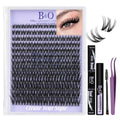 B&Q Flora Lash Clusters Kit 156PCS D-Curl Wet Look