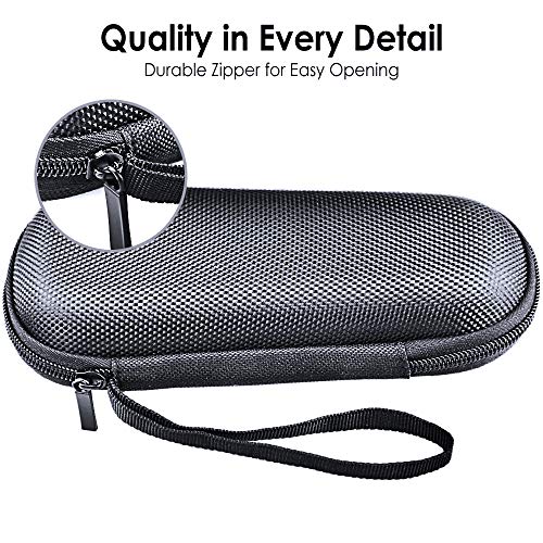 Hard EVA Razor Travel Case Compatible with Gillette Men's Razor - Mesh Pocket for 2 Razor Blades + Lightweight Carrying Handle + Durable Zipper (Only Case) (Black)