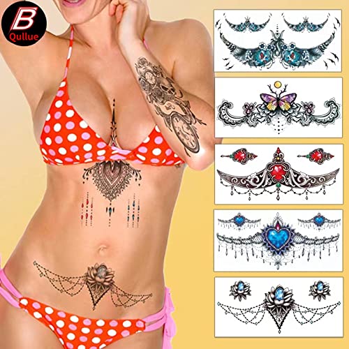 Temporary Tattoo Stickers - 20 Sheet Flower Design Set