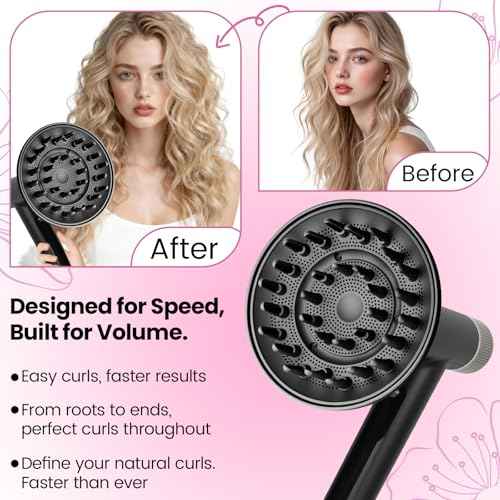 Large 6In Hair Dryer Diffuser Attachment for Shark SpeedStyle, for Shark Speed Style Pro/Pro Flex Hair Dryer, Upgraded Bigger Diffuser for Fast Drying Curl Definition Wavy Curly Coily Hair