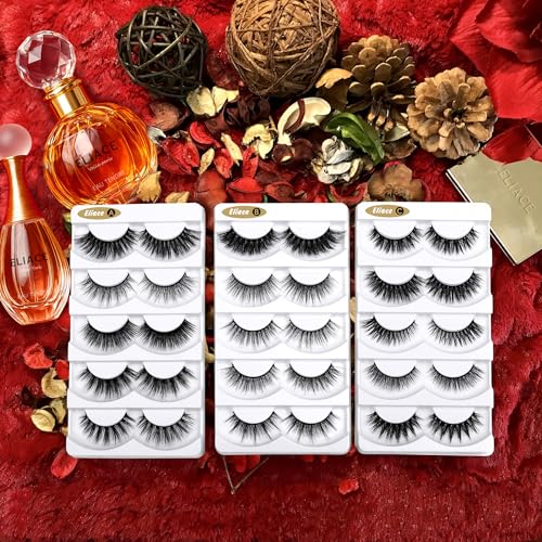 Eliace 3D Mink Lashes 15 Pairs Mixed Styles Natural Fluffy