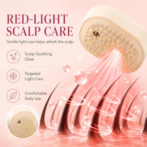 Electric Spray Hair Comb with Water Mist: Rechargeable Scalp Massage & Frizz Control