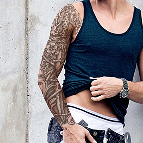 Extra Large Full Arm Temporary Tattoos - 4 Sheets Waterproof
