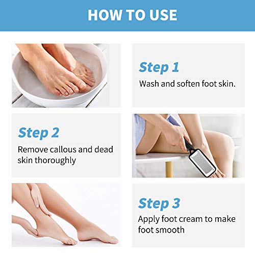 Fu Store Black Dual-Sided Foot File & Callus Remover - 2 Pack Pedicure Tool