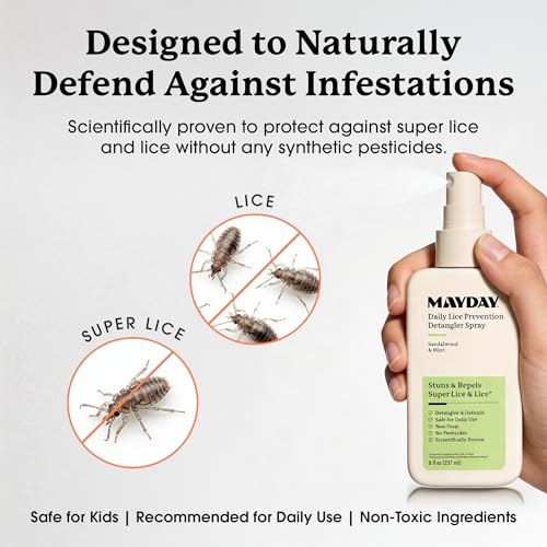 Daily Lice Prevention Detangler Spray 8oz – Sandalwood & Mint