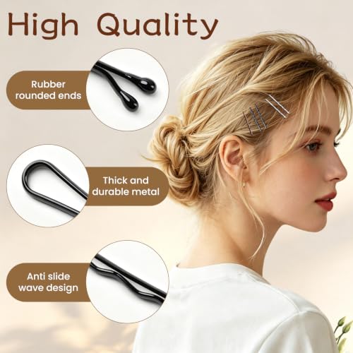 DEFENSUN Brown Mini Bobby Pins 1.38 Inch Small Hair Pins 200 Pack for Hair Styling