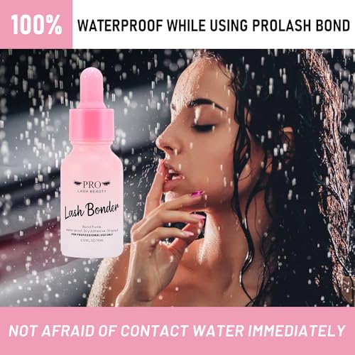 PRO Lash Bonder for Eyelash Extensions - Super Bonder Glue Accelerator, 15ml, Waterproof & Oil-proof, Includes 10 Cotton Swabs & Dropper for Dose Control