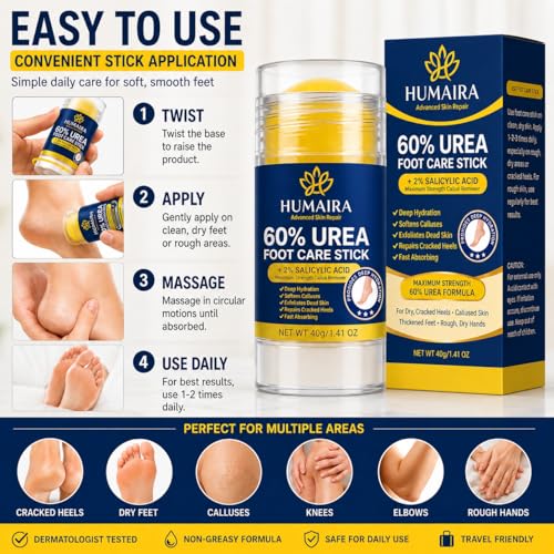 HUMAIRA 60% Urea Foot Care Stick with 2% Salicylic Acid - 40g