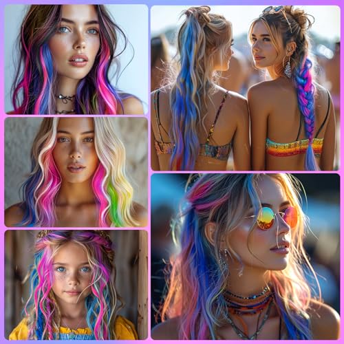 BADCOLOR Temporary Hair Chalk Comb - 7 Vibrant Colors