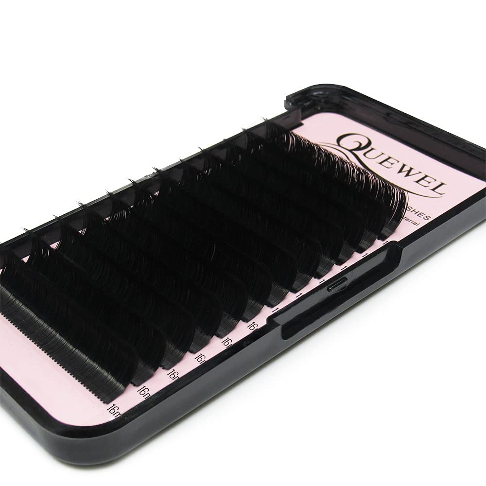 QUEWEL Eyelash Extensions Classic 0.15mm C Curl 11mm Supplies Matte Black Individual Eyelashes Salon Use|0.03/0.05/0.07/0.10/0.15/0.20mm C/D Single 8-18mm Mix 8-15mm/10-15mm|（0.15 C 11mm）