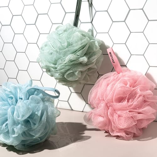 EcoTools Dry Body Brush for Circulation, Dead Skin Removal + Green Delicate EcoPouf Made with Recycled Netting for Cleansing and Exfoliating Sensitive Complexion, Self-Care Gifts
