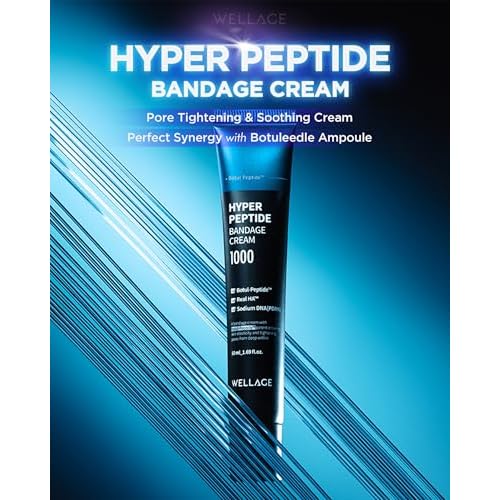 WELLAGE Hyper Peptide Bandage Cream - High-Peptide with Hypoallergenic Salmon DNA PDRN Panthenol Ceramide, Advanced Anti-Aging Korean Face Cream, Pore Elasticity, Plumping, Evens Texture, 1.69 oz