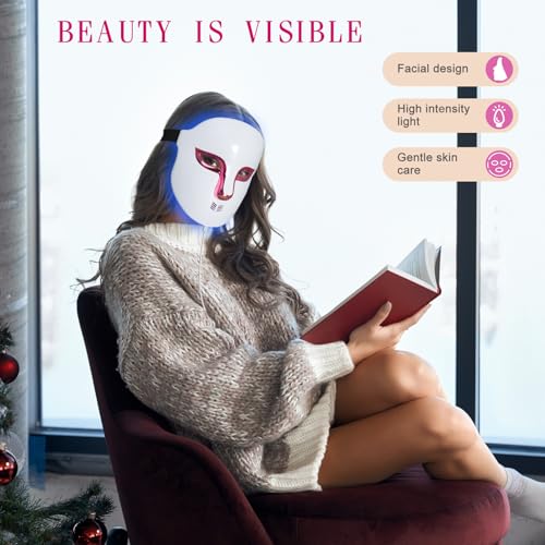 LED Face Mask Light Therapy | 4-Color Red Blue Light