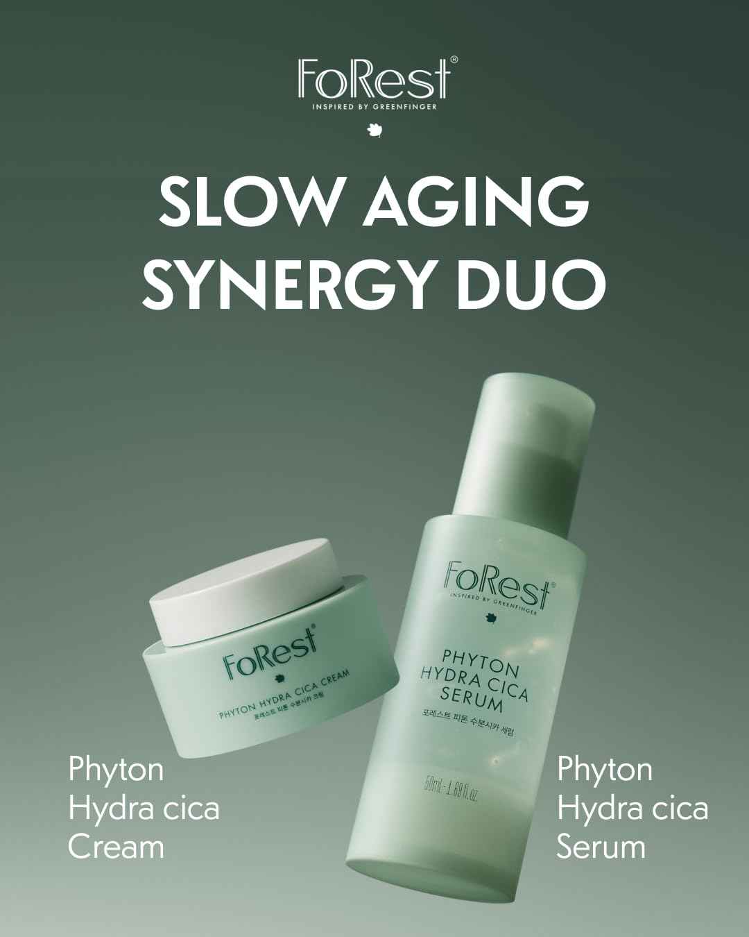 FOREST Hydra Cica Cream 1.69 fl. oz, slow aging, anti wrinkle, deep mositurizing facial cream, hyaluronic acid, korean skin care