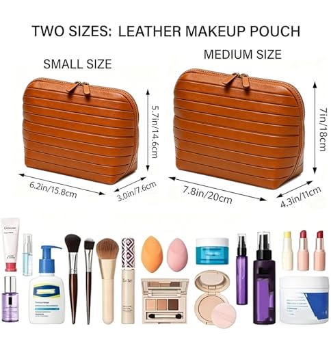 Parallel Traveler Makeup Bag with Brush Holder - Striped Apricot S
