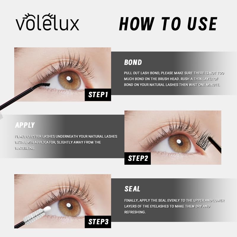 Volelux 2-in-1 Lash Bond & Seal Glue - Waterproof, Fast-Drying