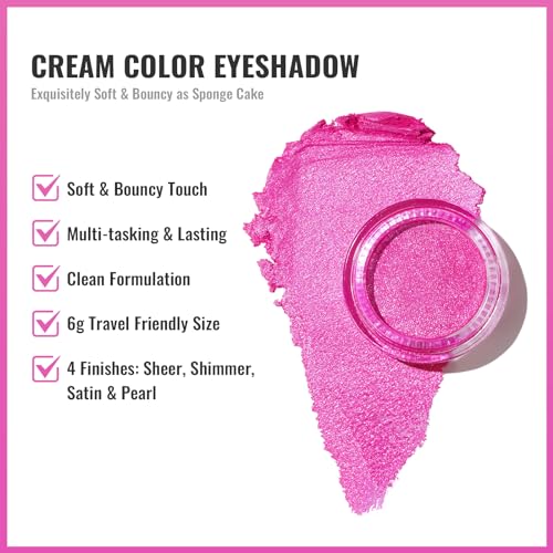 Oulac Hot Pink Cream Eyeshadow - Waterproof 12hr Wear