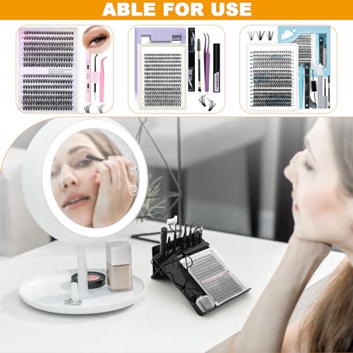 Beautyflier Lash Extension Kit Storage Tray for Grafting Lash Extension, Eyelash Holder Extension Tool Holder, Makeup Organizer False Eyelashes Glue Pallet Holder, Holder Only