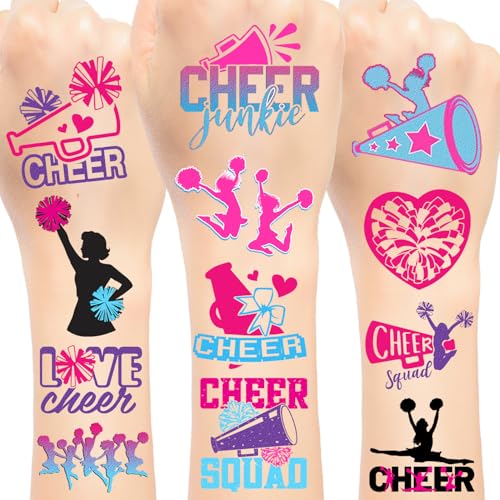 144 Temporary Tattoos Cheerleader Party Favors - 24 Sheets