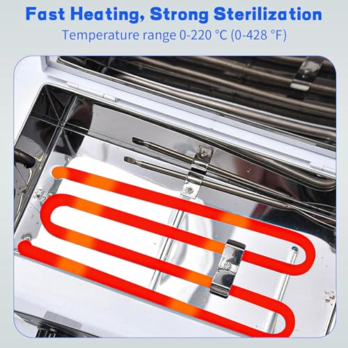 High Temperature Sterilizer Autoclave Machine, 110V 1.5L Metal Tool Cleaner Machine, 300W esterilizador de manicura, Nail Tool Sterilizer with Timer for Sundry Beauty Hair Nail Metal Tools