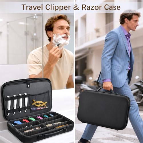 Yueieoun 17-inch Barber Clippers Organizer Bag with Adjustable Dividers