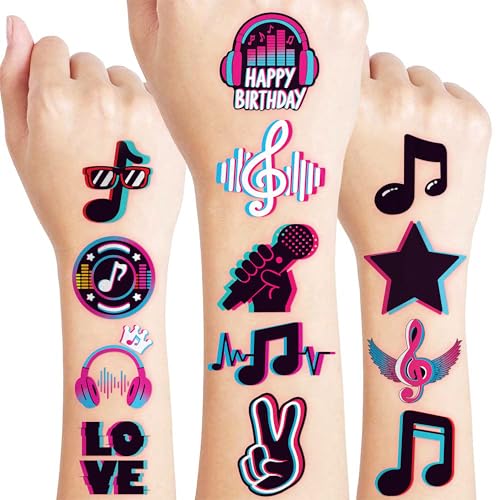 120 PCS Music Notes Temporary Tattoos for Kids
