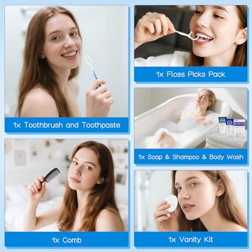 20-Pack Travel Toiletry Kits 8-in-1 Disposable Hygiene Essentials